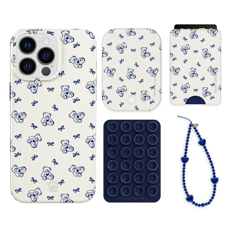 Preppy Teddy iPhone Bundle Set - Wallet
