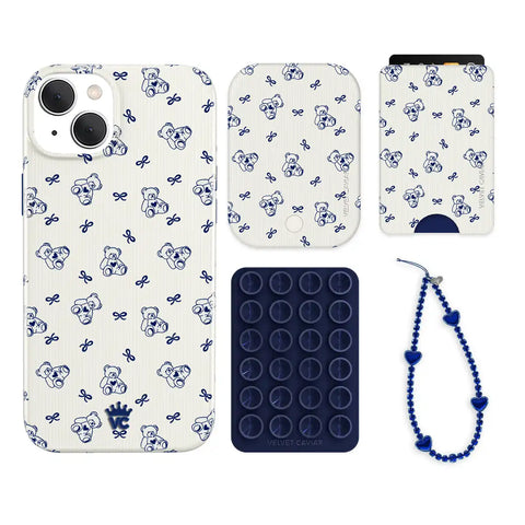 Preppy Teddy iPhone Bundle Set - Wallet