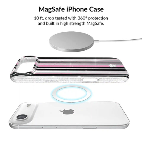 Pretty Punk Stripes Glitter iPhone Bundle Set