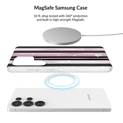 Pretty Punk Stripes Glitter Samsung Bundle Set