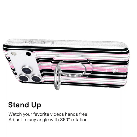 Pretty Punk Stripes Glitter MagSafe Grip Ring