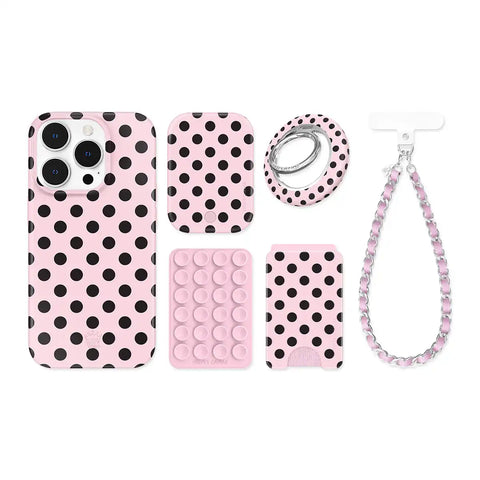 Princess Pink Polka Dot iPhone Bundle Set