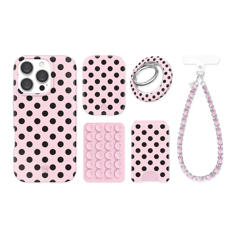 Princess Pink Polka Dot iPhone Bundle Set