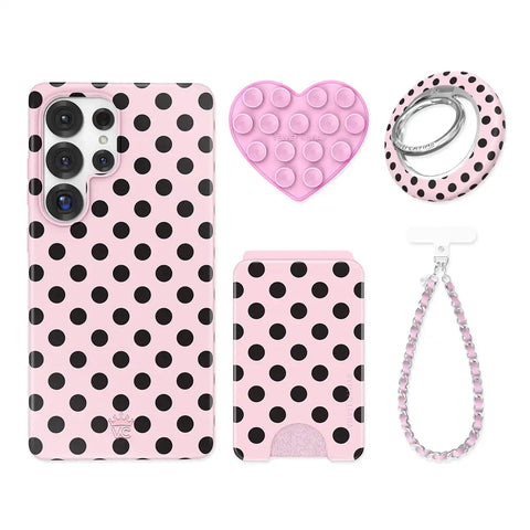 Princess Pink Polka Dot Samsung Bundle Set