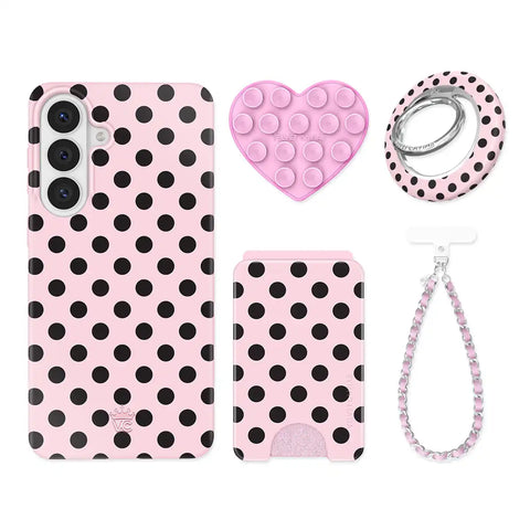 Princess Pink Polka Dot Samsung Bundle Set