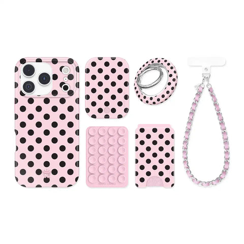 Princess Pink Polka Dot iPhone Bundle Set