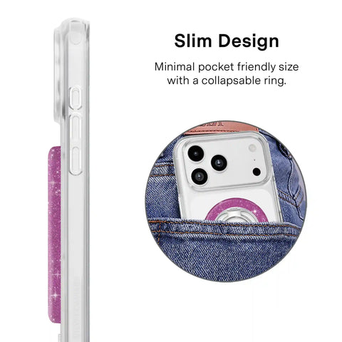 Purple Stardust Glitter MagSafe Grip Ring