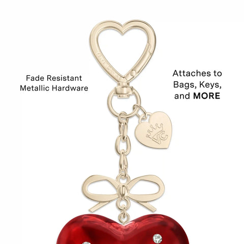 Red Crystal Heart Bag Charm