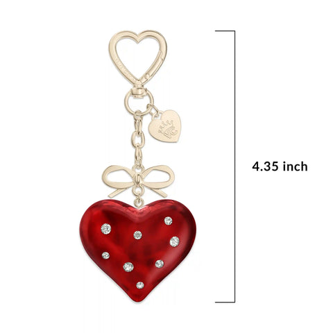Red Crystal Heart Bag Charm