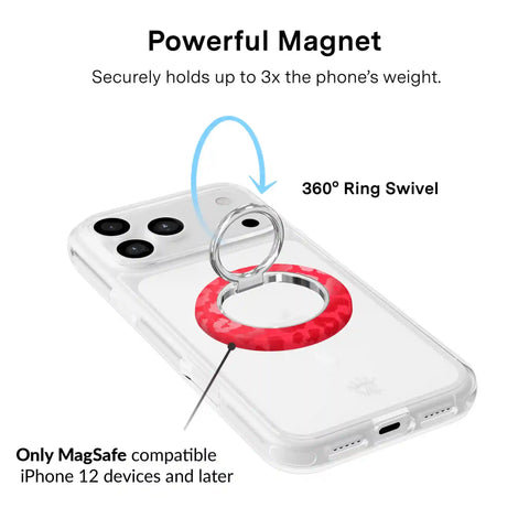 Red Hot Leopard MagSafe Grip Ring