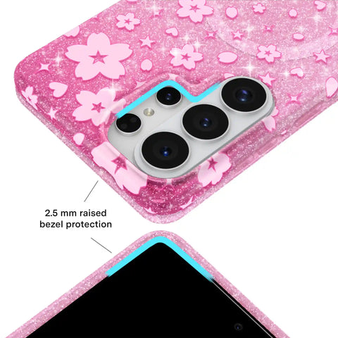 Cherry Blossom Glitter Samsung Case