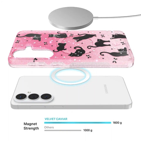Lucky Kittens Glitter Samsung Case