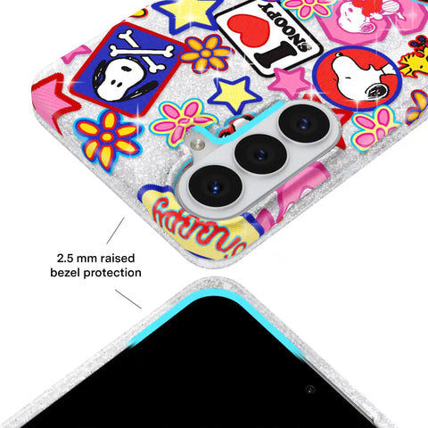 Snoopy Patchwork Glitter Samsung Case