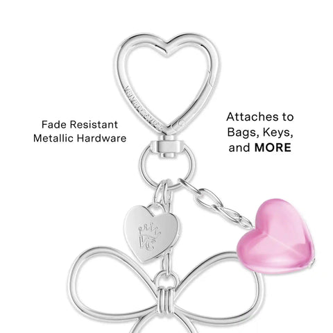 Silver Bow Bag Charm