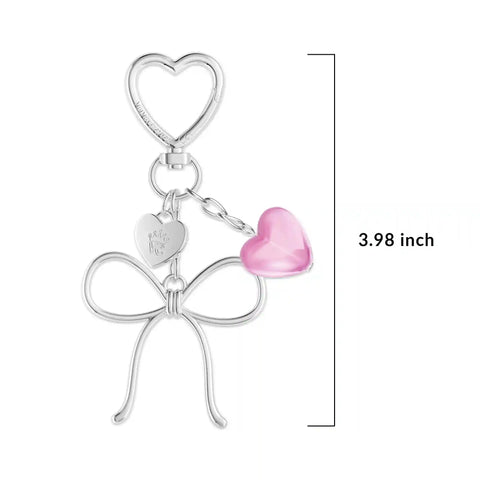 Silver Bow Bag Charm