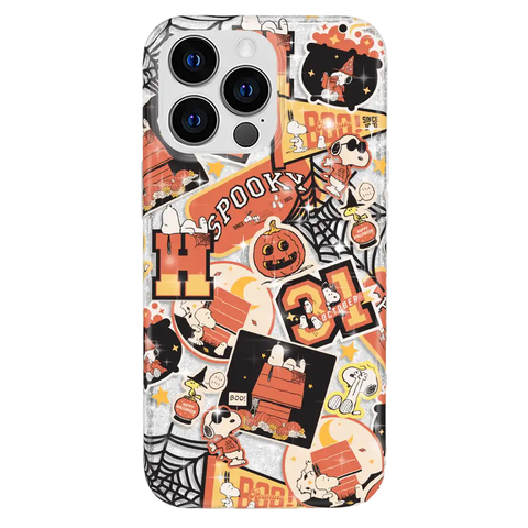 Snoopy Halloween Varsity Glitter iPhone Case