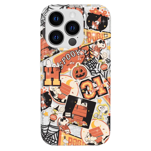 Snoopy Halloween Varsity Glitter iPhone Case