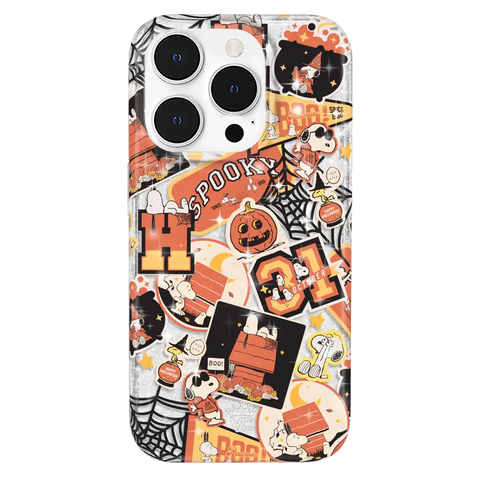 Snoopy Halloween Varsity Glitter iPhone Case