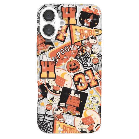 Snoopy Halloween Varsity Glitter iPhone Case