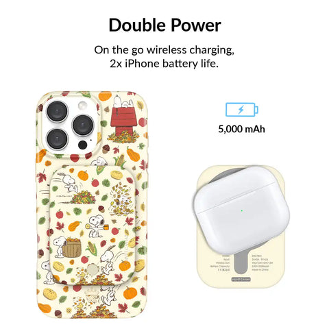 Snoopy Autumn Leaves Portable MagSafe Charger Power Pack