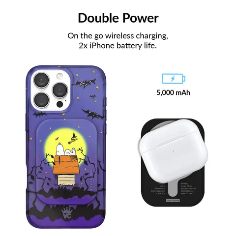 Snoopy Midnight Moon Portable MagSafe Charger Power Pack