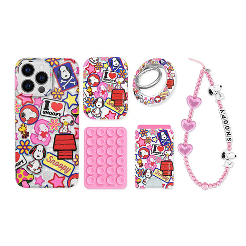 Snoopy Patchwork Glitter iPhone Bundle Set