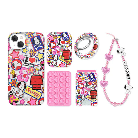 Snoopy Patchwork Glitter iPhone Bundle Set