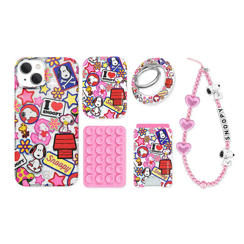 Snoopy Patchwork Glitter iPhone Bundle Set