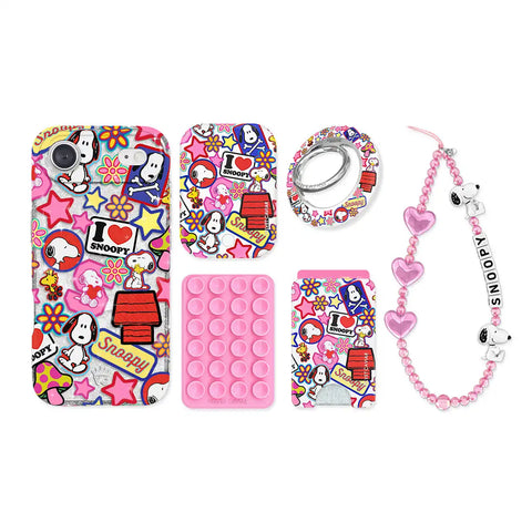 Snoopy Patchwork Glitter iPhone Bundle Set