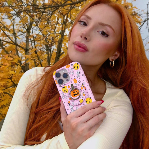 Snoopy Pink Pumpkins MagSafe Grip Ring