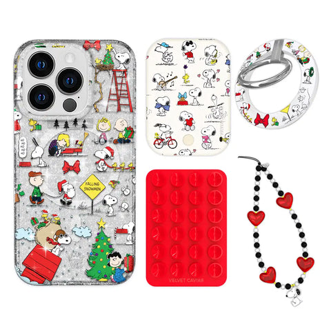 Snoopy Christmas Glitter iPhone Bundle Set - Grip