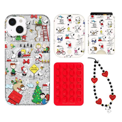 Snoopy Christmas Glitter iPhone Bundle Set - Wallet