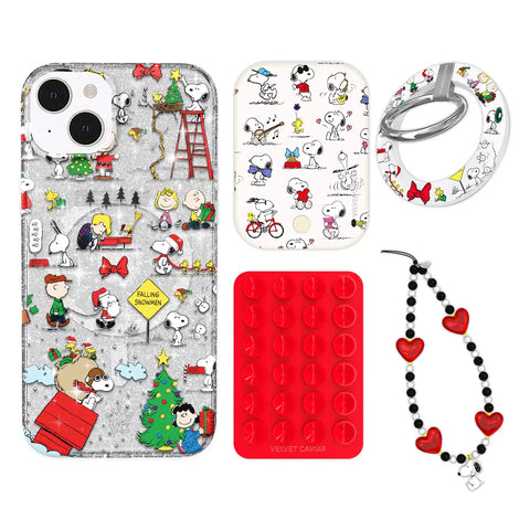 Snoopy Christmas Glitter iPhone Bundle Set - Grip