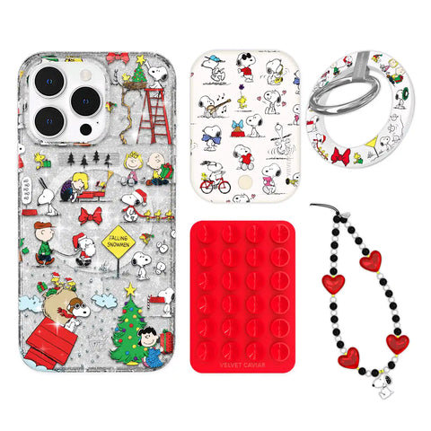 Snoopy Christmas Glitter iPhone Bundle Set - Grip