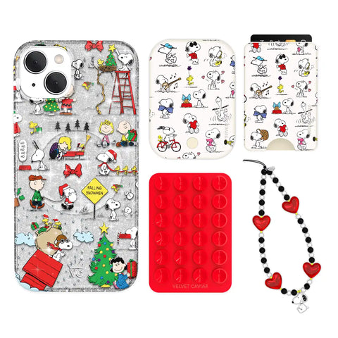Snoopy Christmas Glitter iPhone Bundle Set - Wallet
