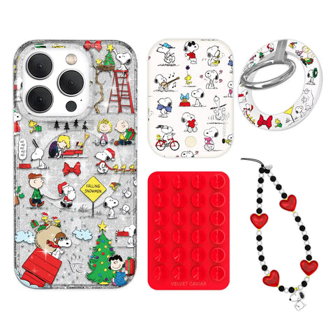 Snoopy Christmas Glitter iPhone Bundle Set - Grip