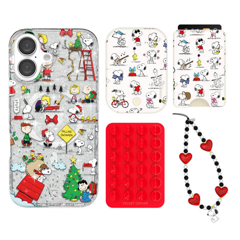 Snoopy Christmas Glitter iPhone Bundle Set - Wallet