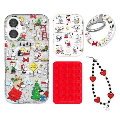 Snoopy Christmas Glitter iPhone Bundle Set - Grip