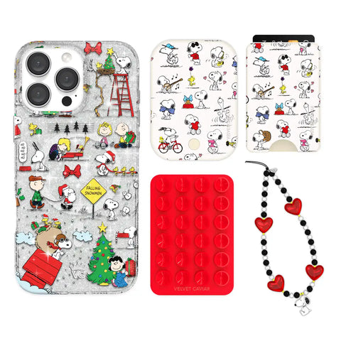 Snoopy Christmas Glitter iPhone Bundle Set - Wallet