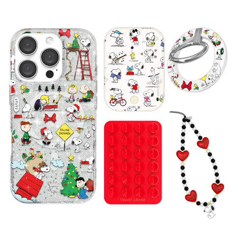 Snoopy Christmas Glitter iPhone Bundle Set - Grip