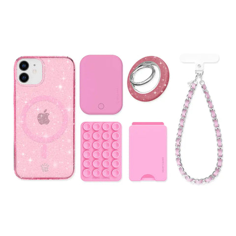 Pink Stardust Glitter iPhone Bundle Set