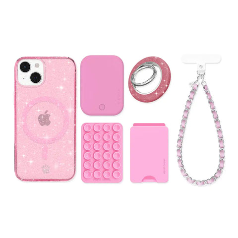 Pink Stardust Glitter iPhone Bundle Set
