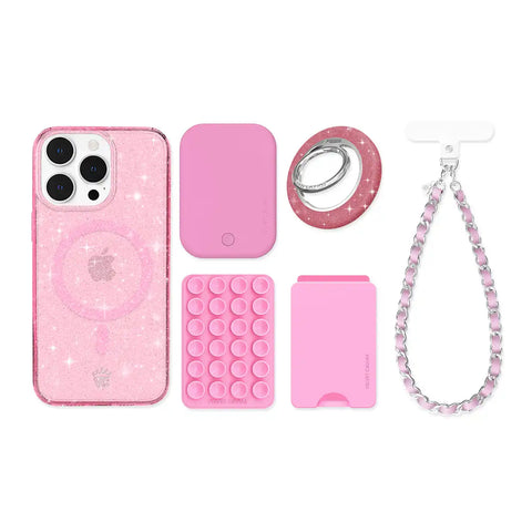 Pink Stardust Glitter iPhone Bundle Set