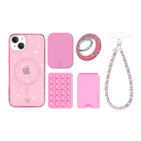 Pink Stardust Glitter iPhone Bundle Set