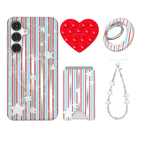 Stars & Stripes Glitter Samsung Bundle Set