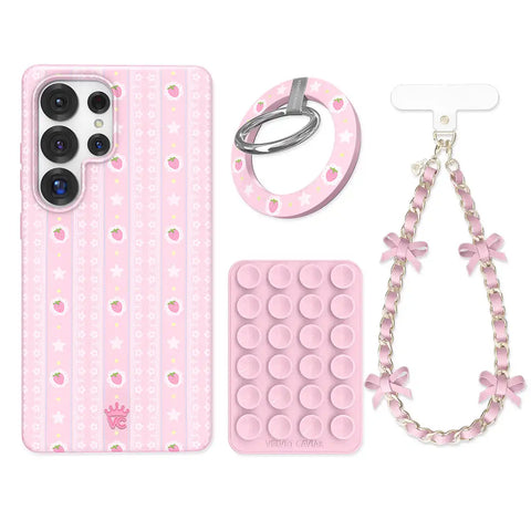 Strawberry Macaron Samsung Bundle Set