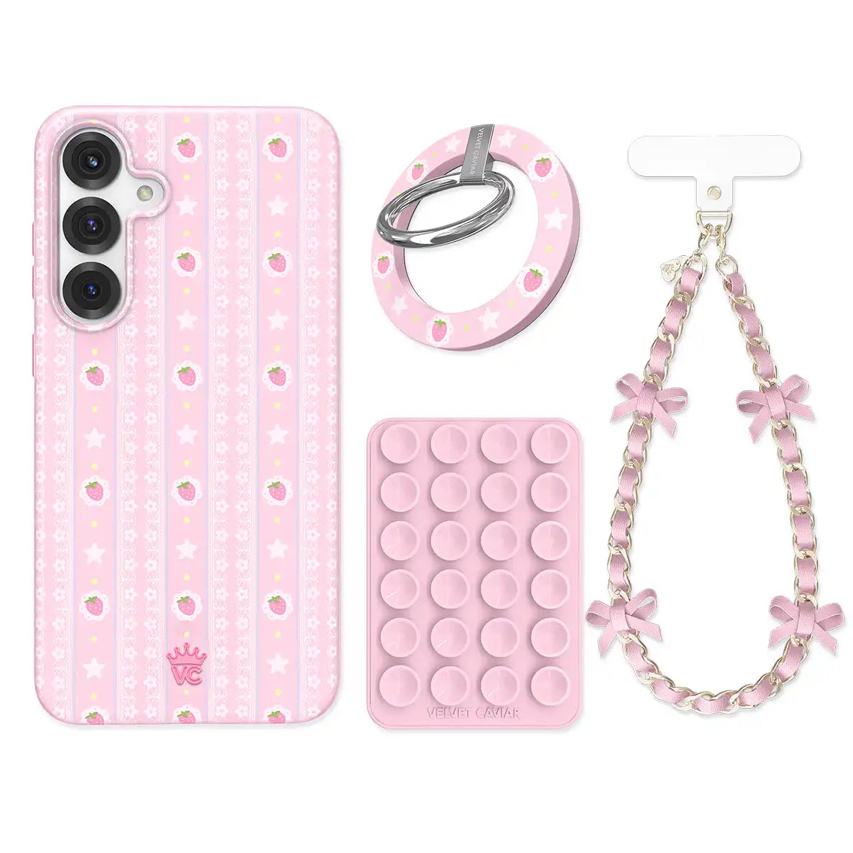 Strawberry Macaron Samsung Bundle Set