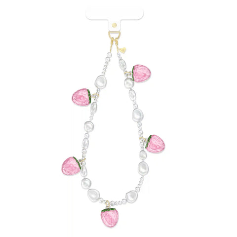 Strawberry Pearl Chain Phone Charm