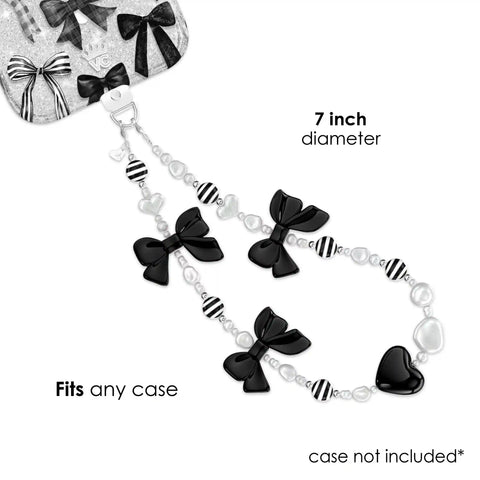 Gothic Black Bows Phone Charm
