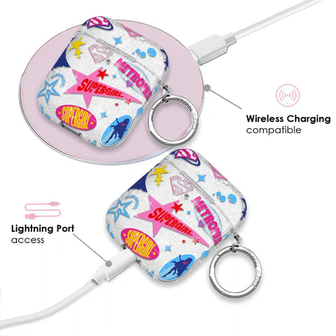 Supergirl Krypto Glitter AirPod Case